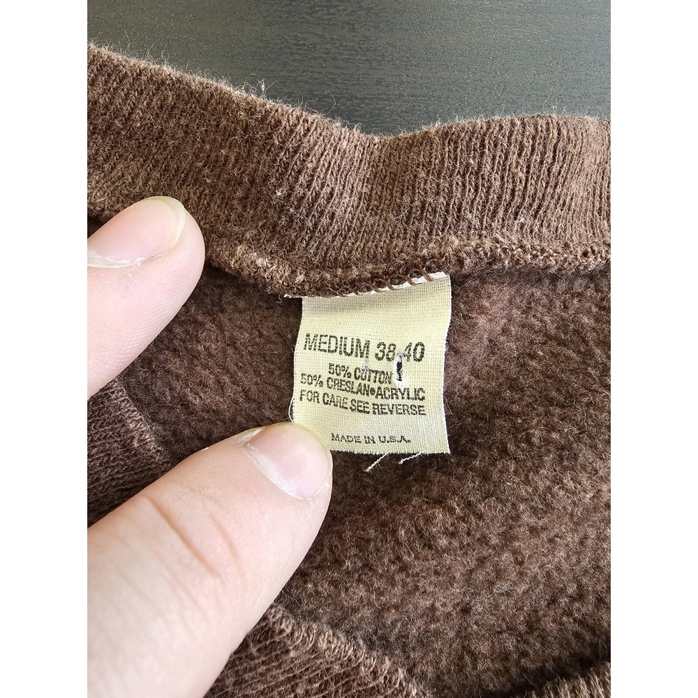 True Vintage Washington Mills WPL3107 Boxy Medium 38-40 Brown V-neck Sweater - Picture 5 of 6